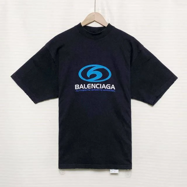 95新 Balenciaga/巴黎世家 蓝标 印花logo 短袖/XS码/XG-Y26488