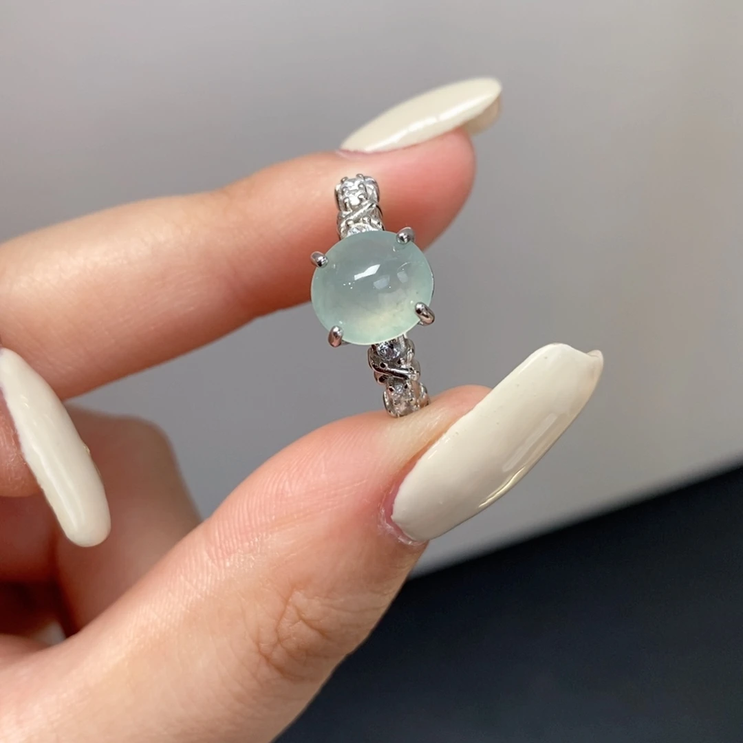 翡翠银S925镶嵌戒指