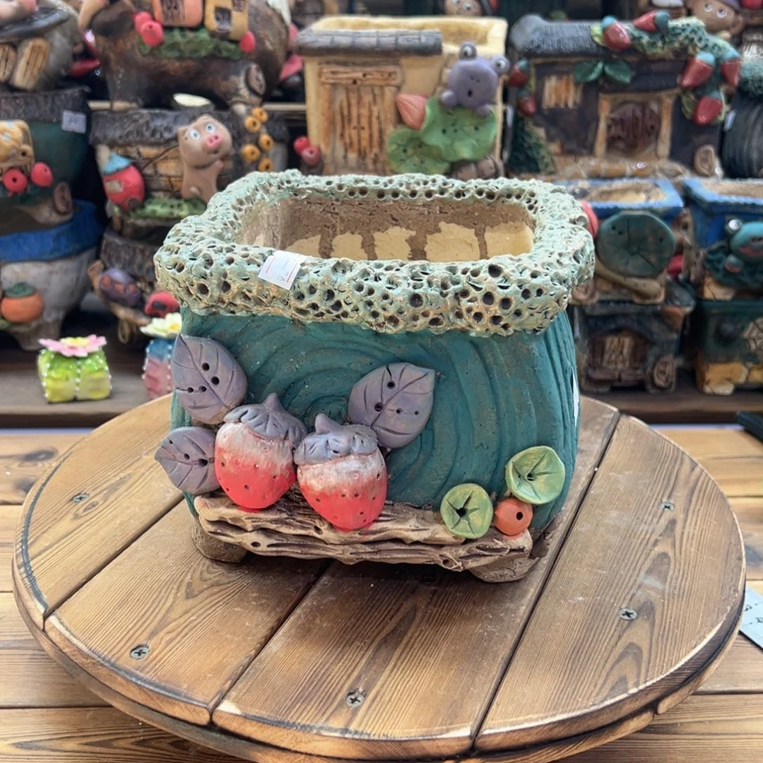 红陶嘻哈多肉花盆