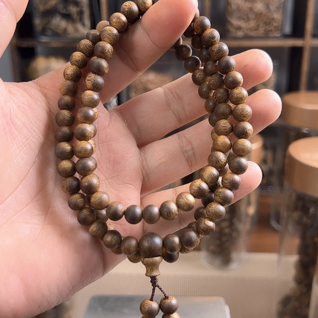 手串沉香金沙叶7mm圆珠多圈17.7g多样性发一条