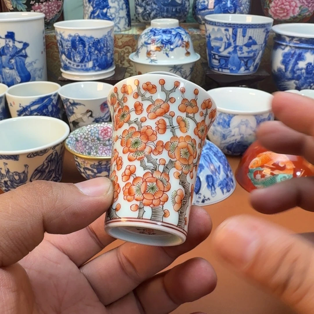 杯子陶景德镇全手工手绘陶瓷