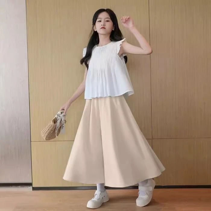 女童裤裙夏季薄款儿童清新长裙裤洋气2025新款夏装大童冰丝裙女孩
