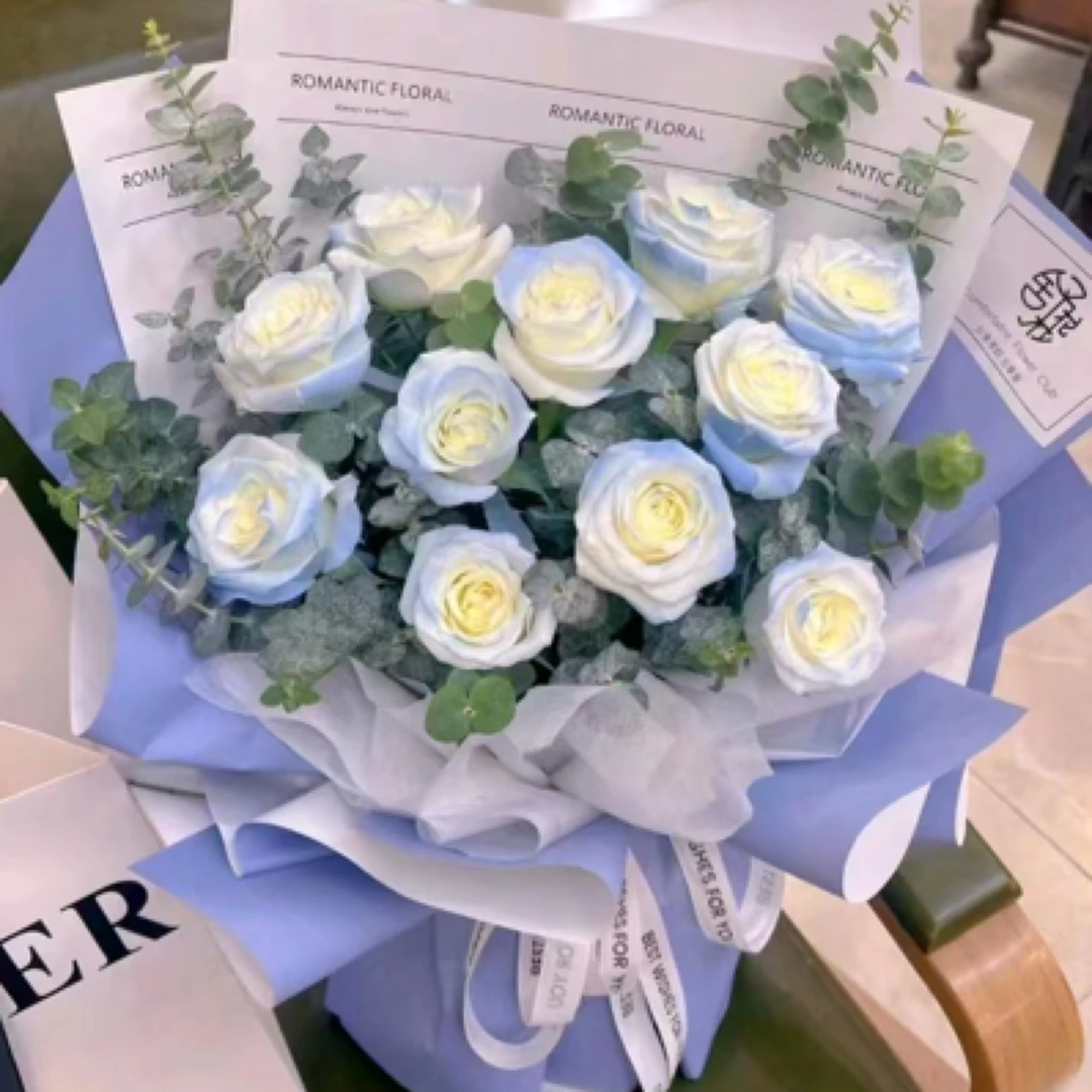 【有幸遇见你】11朵碎冰兰玫瑰花束生日鲜花生日花束送男朋友花店情人节鲜花花束