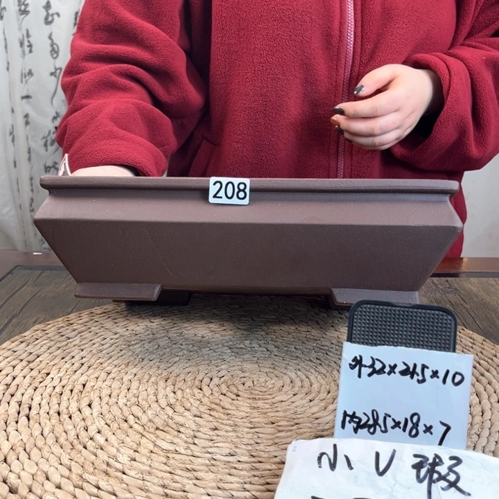 紫砂花盆余*微瑕大军舰208