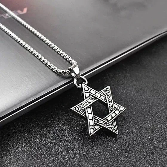 钛钢项链 六芒星项链男龙骨链个性美百搭辣妹简约复古情侣时尚