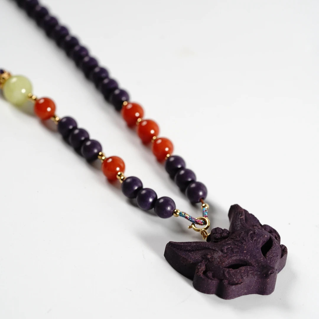 【珊木居】HXZ1134JY 紫阙归元合香珠0.6圆珠九尾面具吊坠