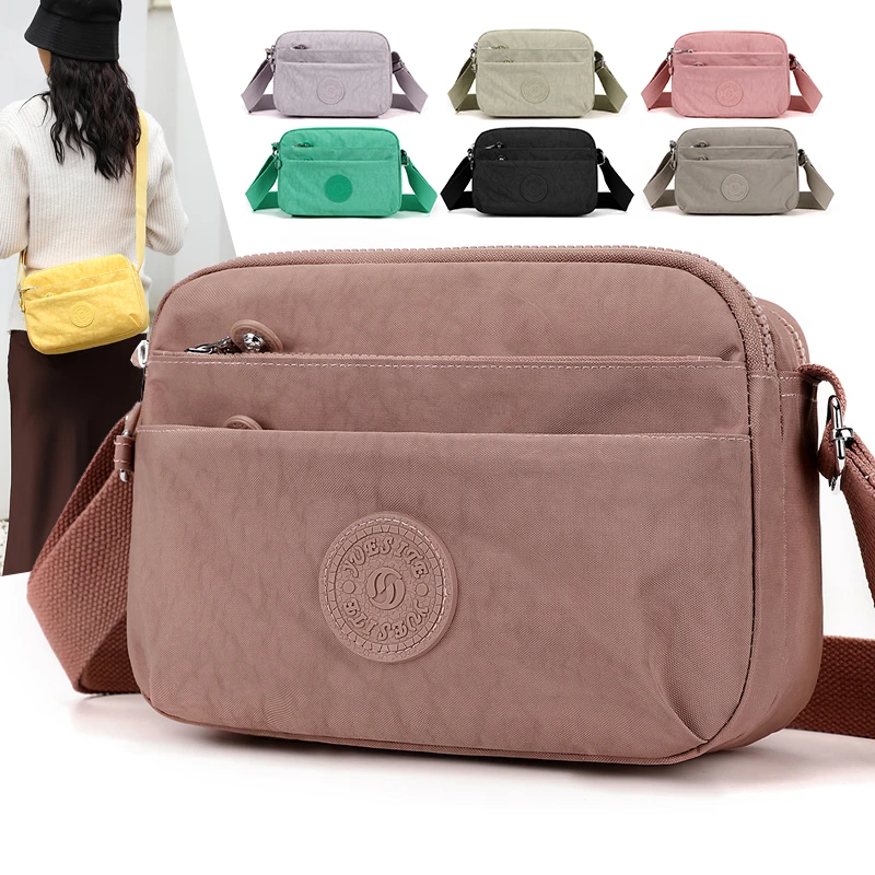 多层便携式耐磨方形拉链式斜挎包时尚小包包