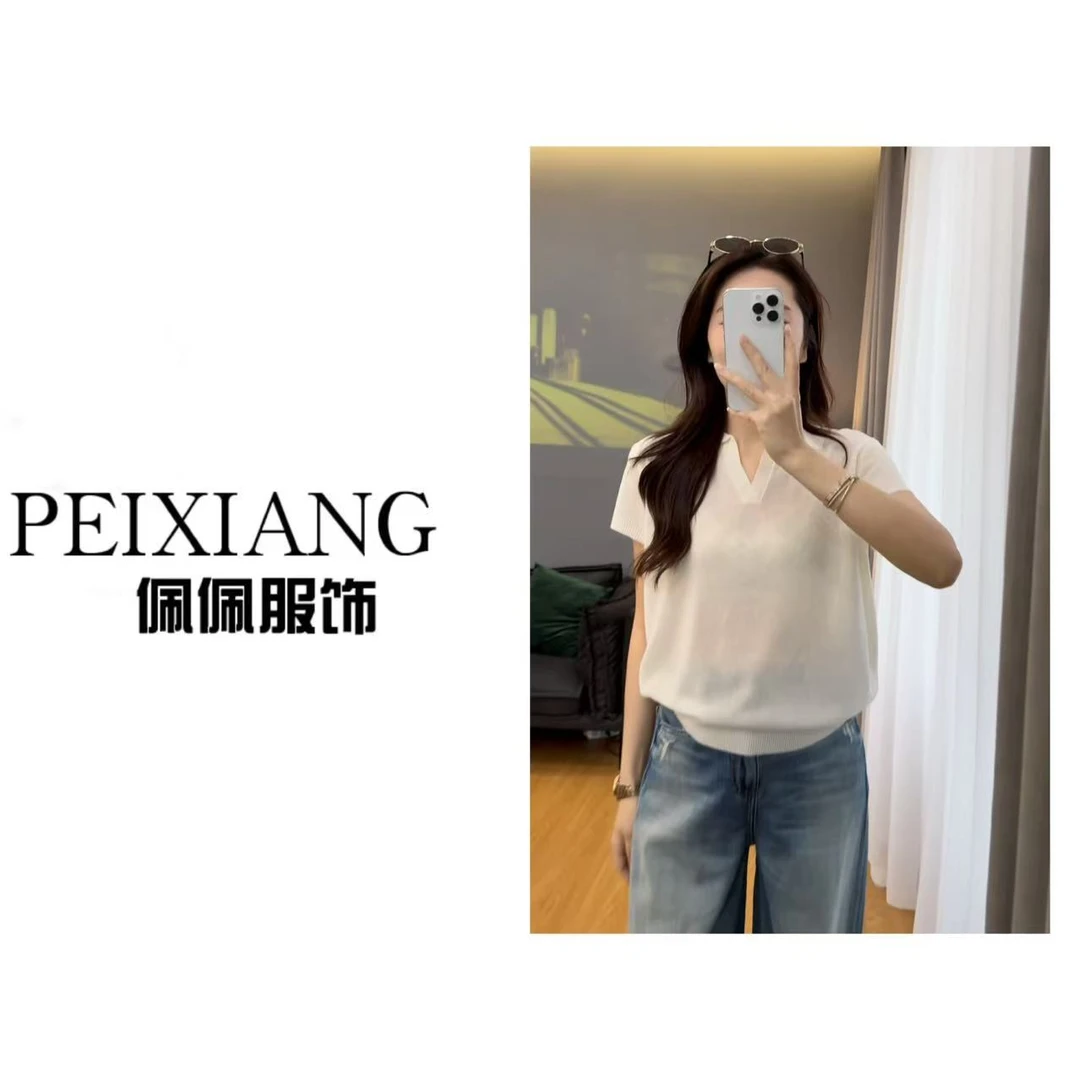 佩佩WA 【POLO领针织衫】天丝亚麻针织衫 G10864 6046247时尚百搭