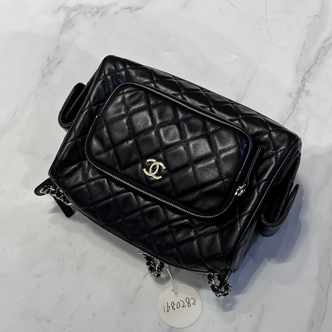 95新 Chanel/香奈儿 夏七中古/黑金猪八戒单肩包/1680282