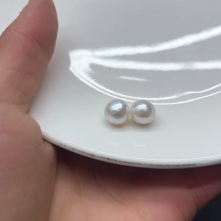 天然珍珠项链银S925镶嵌淡水珍珠9