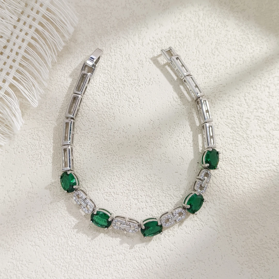 铜合金合成锆石手链 HYM-52139 手链时尚百搭精致欧美轻奢