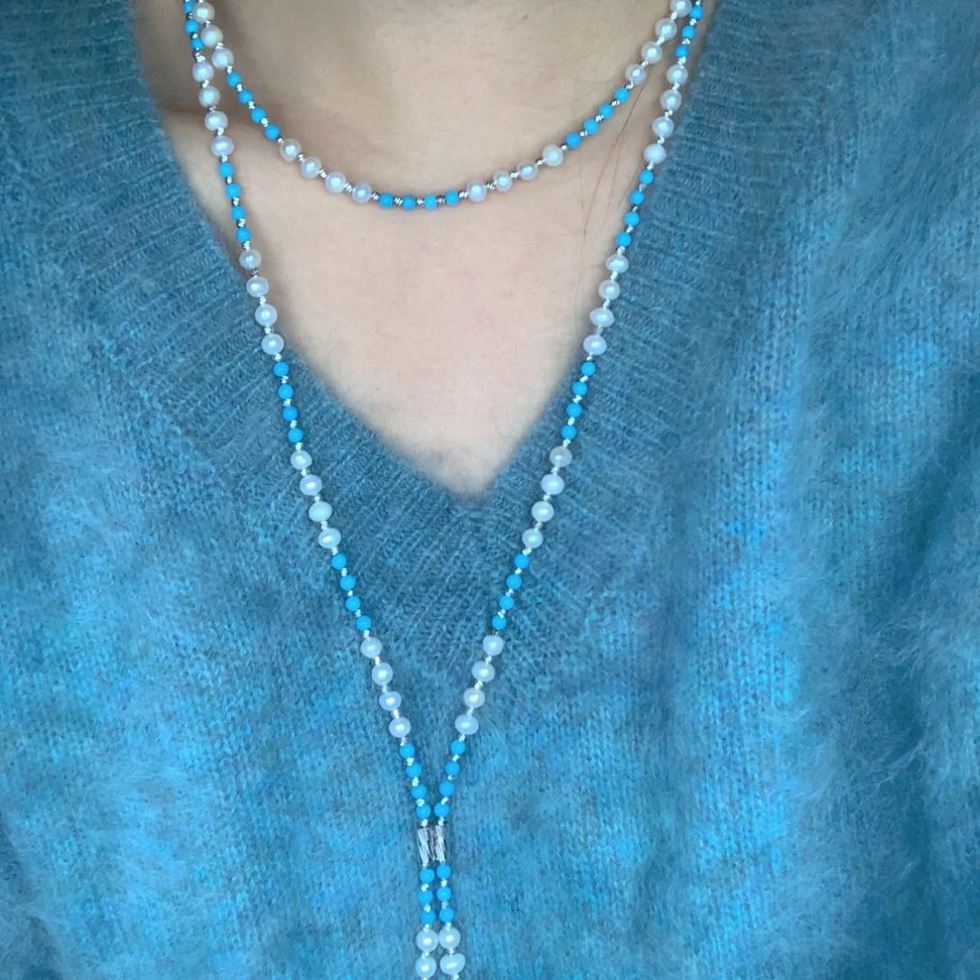 颈饰合金淡水珍珠