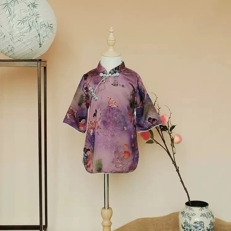 儿童男女秋季新款中式风马甲和旗袍
