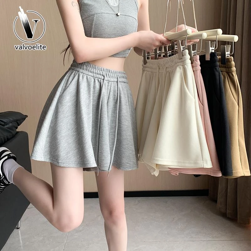 VALVOELITE运动短裤裙女新款夏季宽松休闲小个子百褶芭蕾风裙裤子