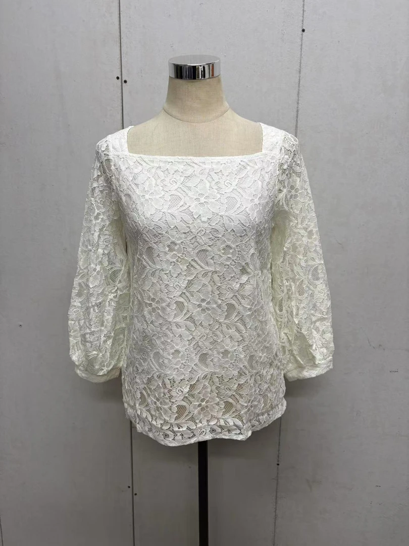 蕾丝拼接衫（带内衬）