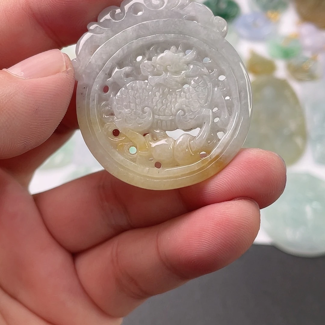吊坠(不含链)未镶嵌翡翠小****记麒麟