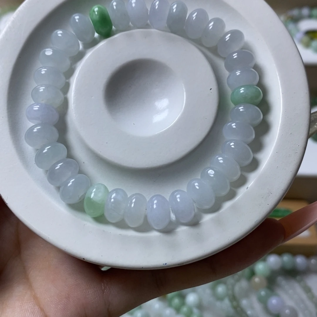 未镶嵌手链翡翠鼓珠卡9