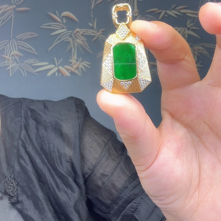 ****明吊坠(不含链)银S925镶嵌翡翠
