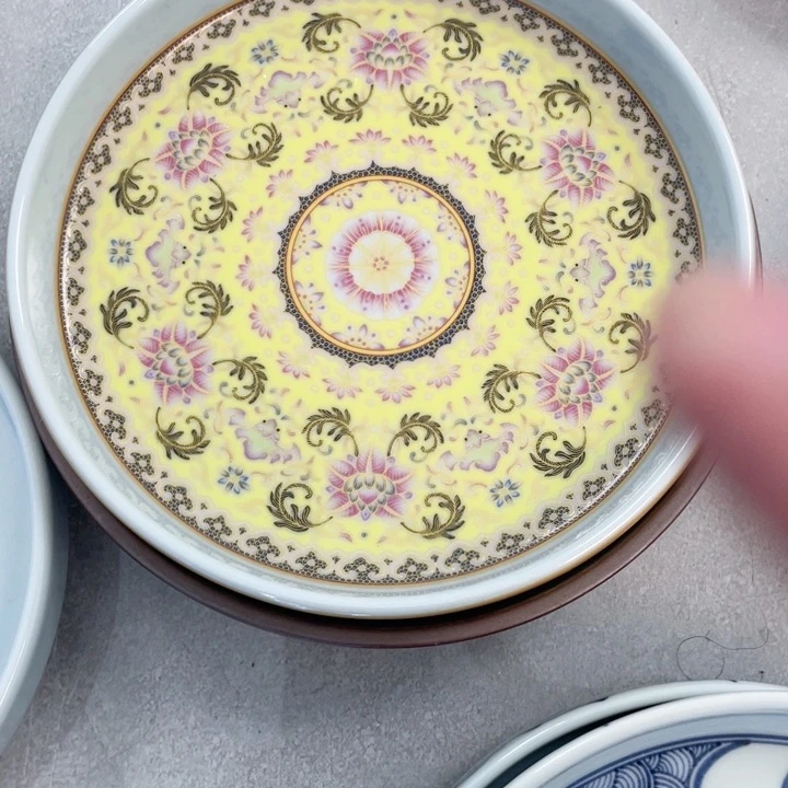 瓷片金珐琅彩壶承