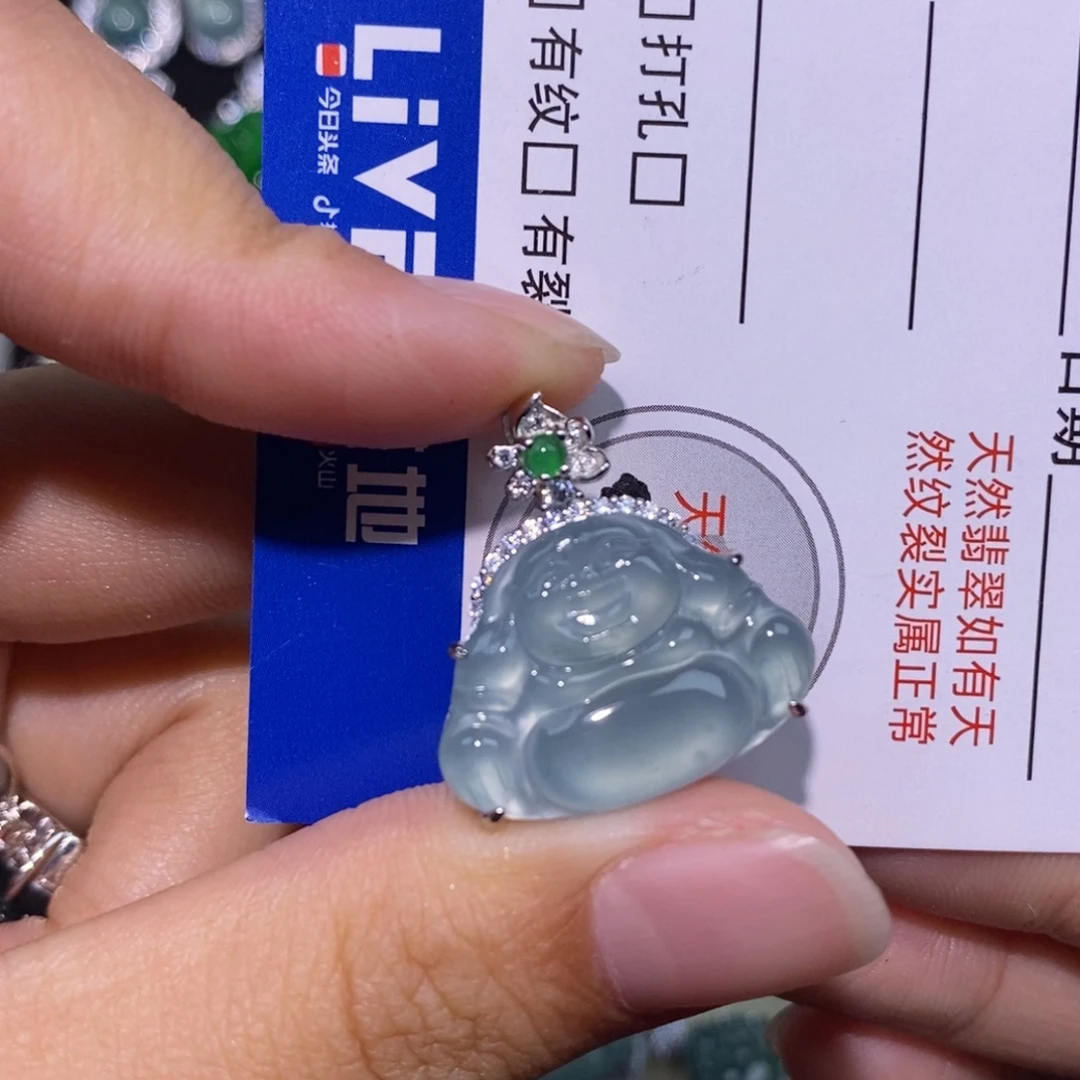 ^***呐颈饰银S925镶嵌翡翠天然