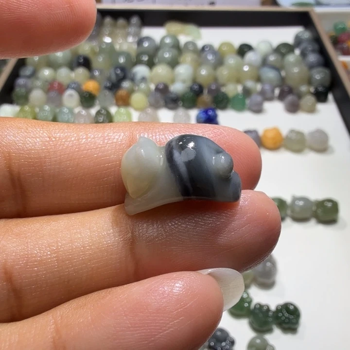 鱼***米未镶嵌和田玉珠宝半成品