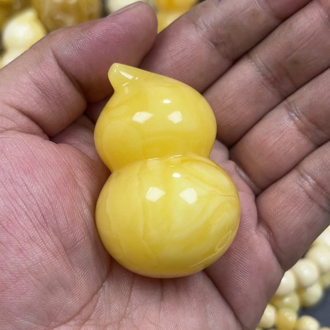 手串琥珀未镶嵌葫芦奶橘浓蜡