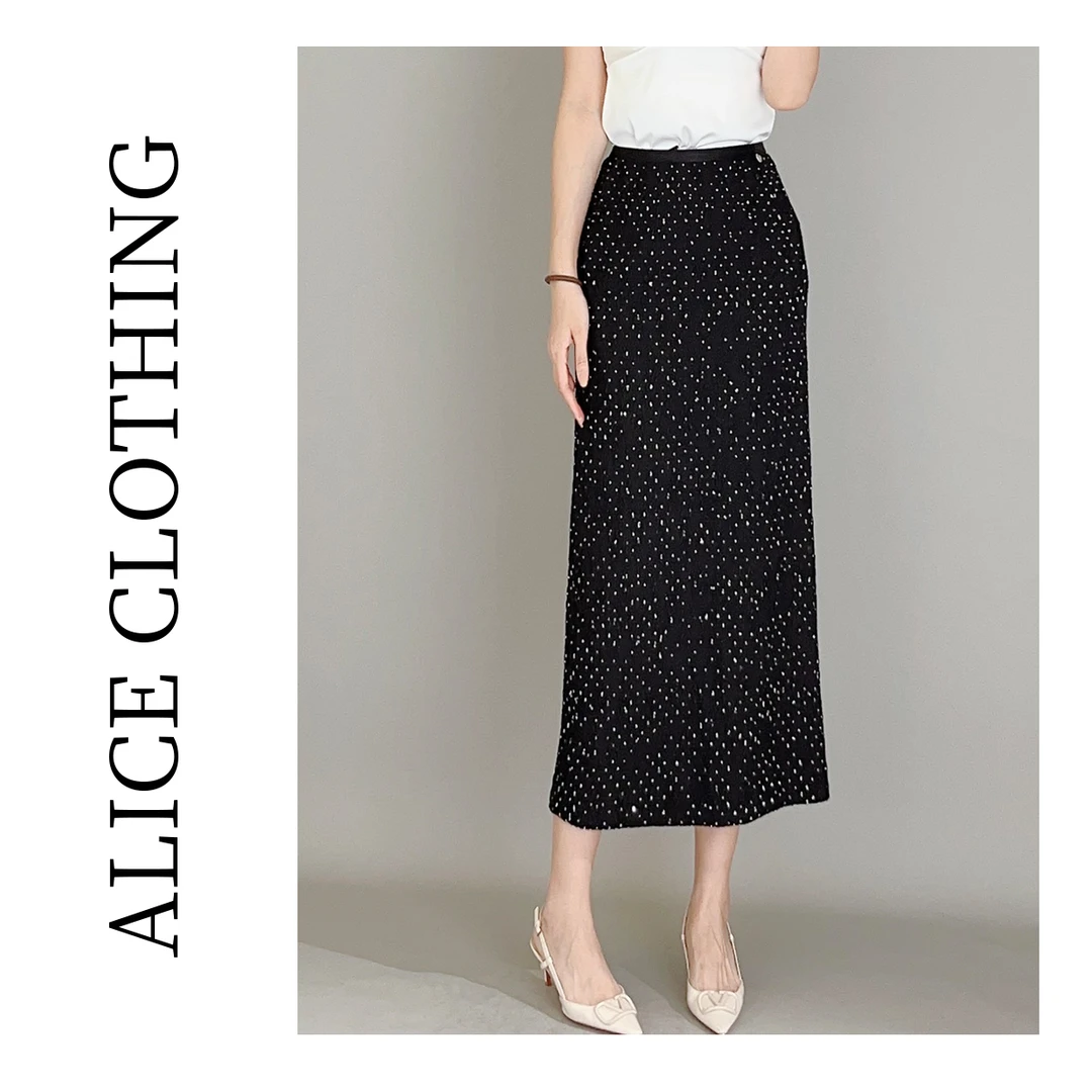 1【ALICE “夜幕星河”肌理半裙】高温烫钻 优雅闪耀 S621405B