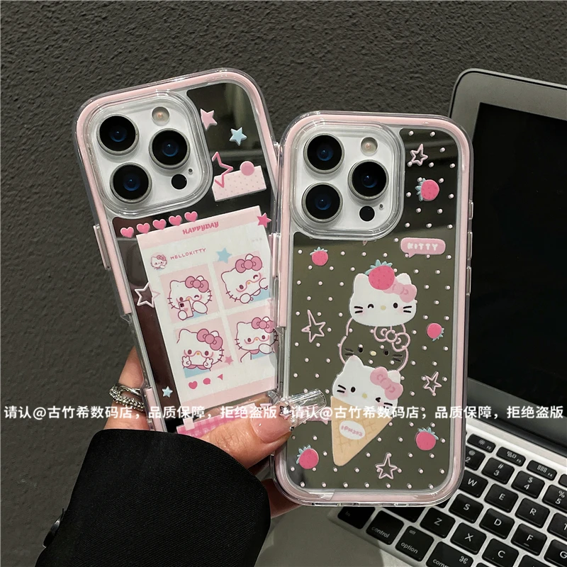 炫彩镜面适用苹果16/iPhone/华为手机壳防摔15promax爆款pura70潮