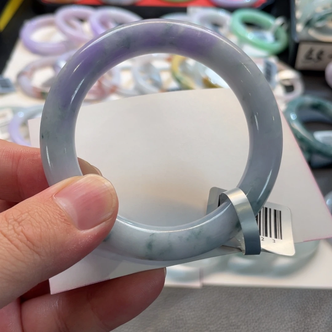 翡翠未镶嵌手镯124号 55圆条