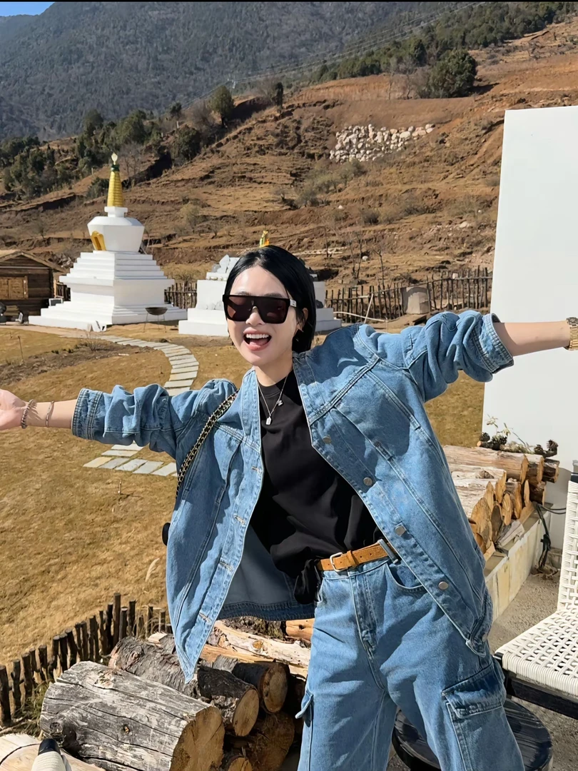 【清仓款】大理V领牛仔服 CT1171 早春新款