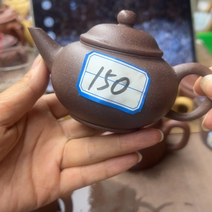 紫砂茶壶紫泥半手150cc瑕疵
