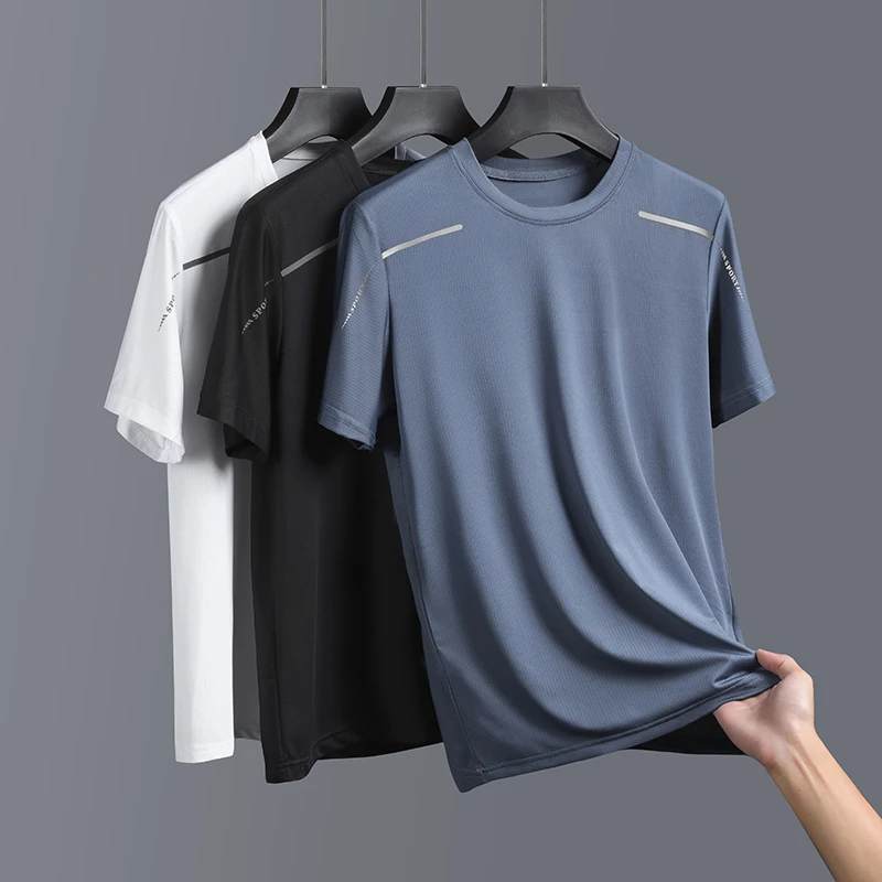 新款冰丝T恤情侣款网眼速干衣短袖夏季薄款半袖运动宽松上衣