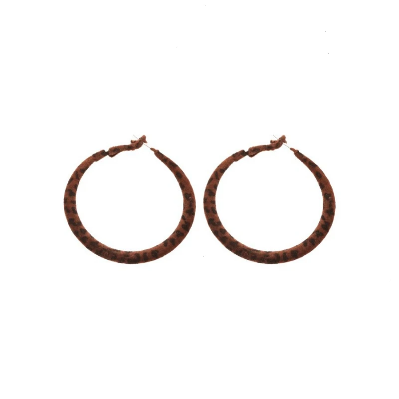 高级感穿戴甲银针复古豹纹几何圆形椭圆吊坠耳环美拉德风耳钉小众