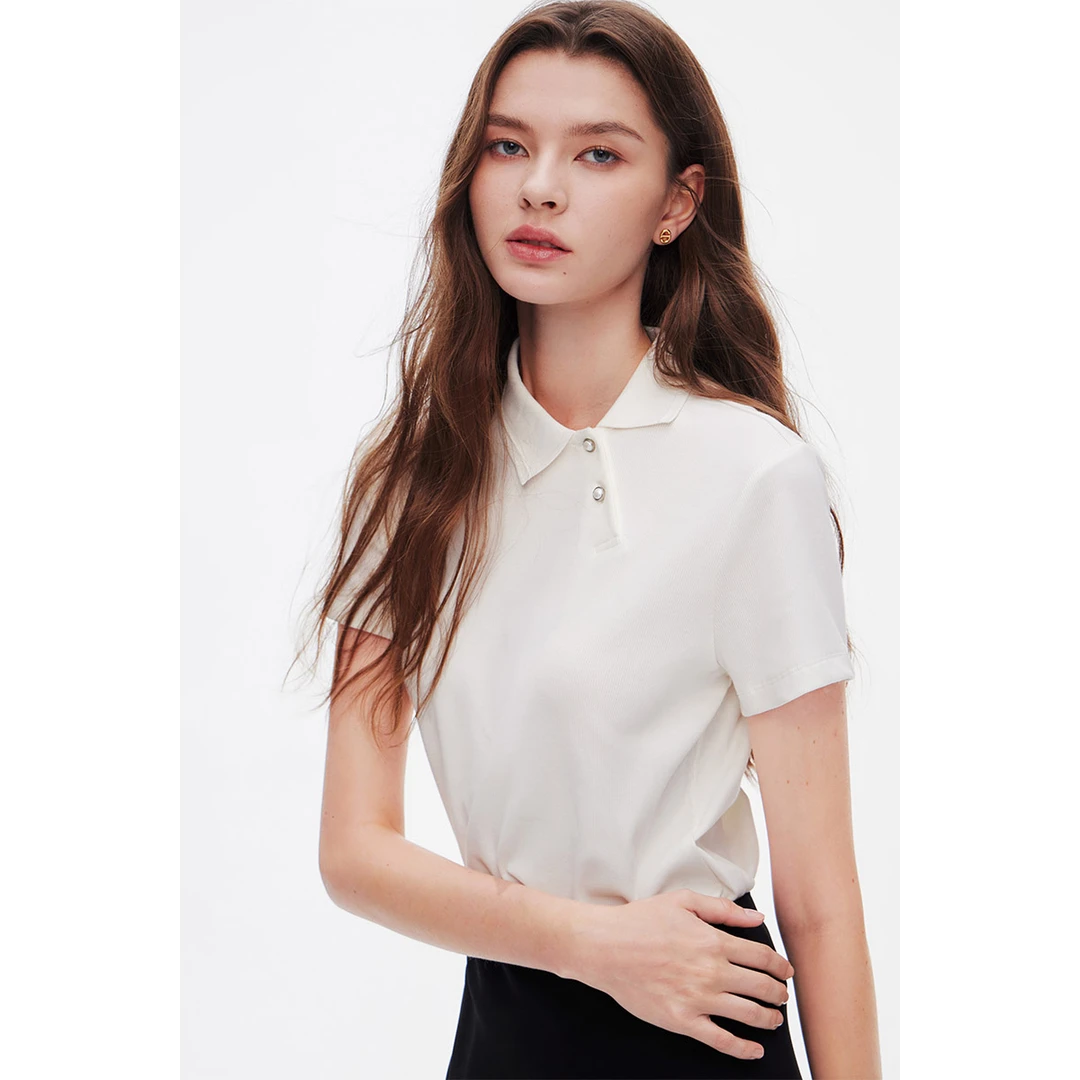 GIOVANNI VALENTINO/卓凡尼·华伦天奴女夏季polo衫短袖翻领上衣