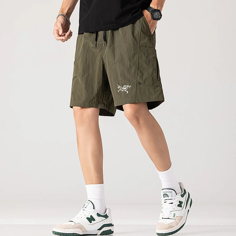 【撤柜清仓】鸟家夏季运动冰感美式痞帅冰丝透气户外五分裤休闲短裤