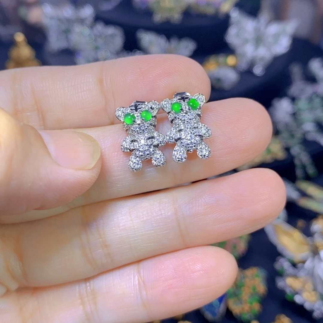 翡翠银S925镶嵌颈饰天然翡翠