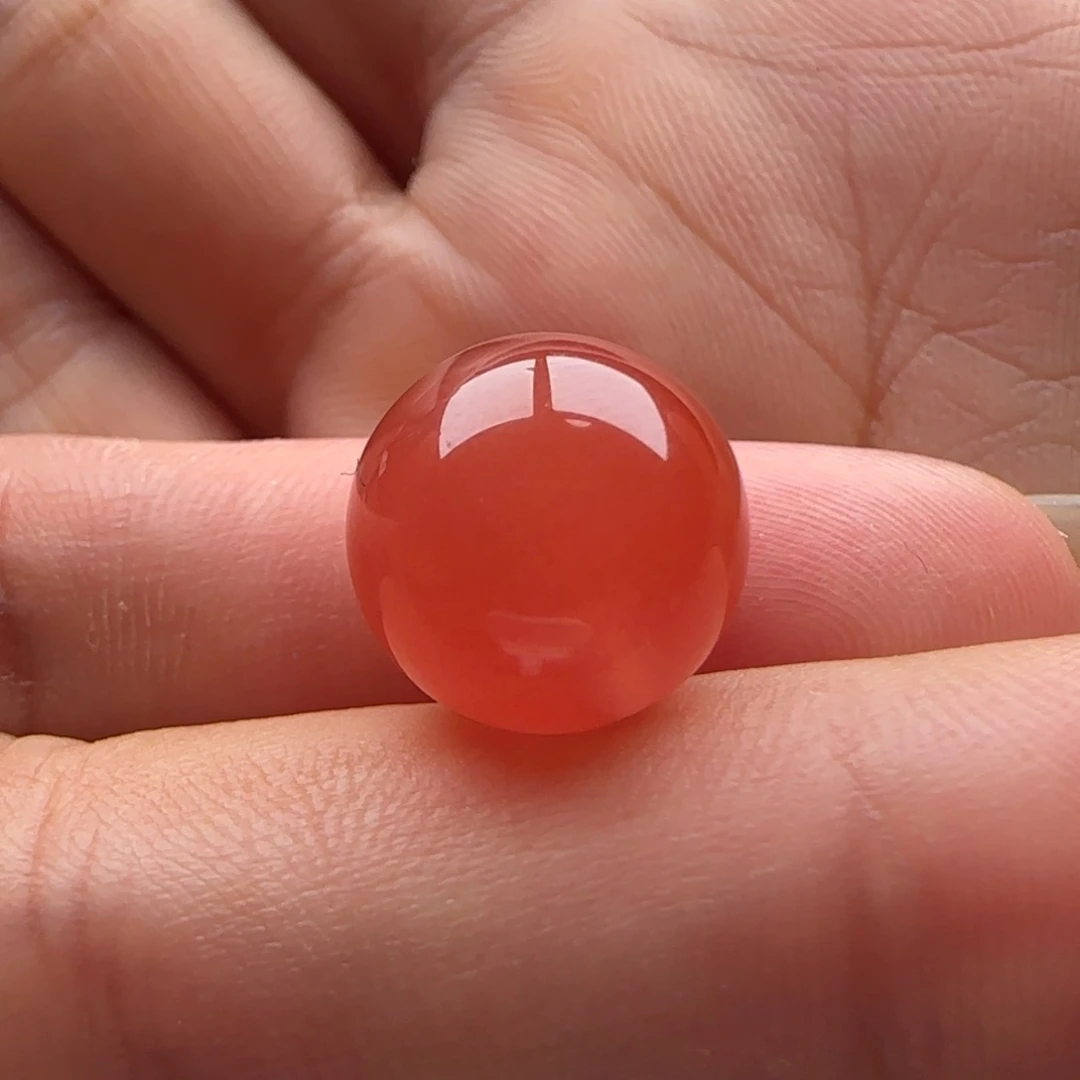 南红玛瑙圆珠12.6未镶嵌沙纹