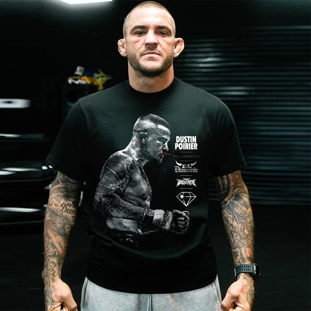 UFC318钻石新款2025美式短袖T恤男士MMA拳击格斗夏季运动休闲纯棉
