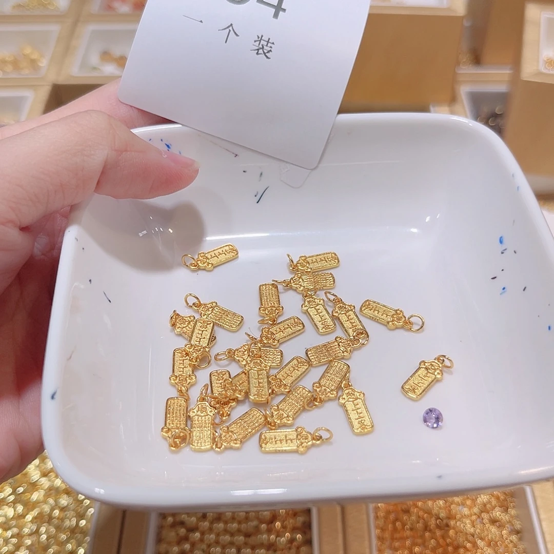 水晶银S925镀金镶嵌珠宝半成品94 。