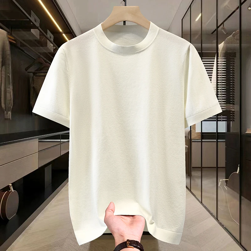 因纳巴敦夏季男士薄款针织短袖男士t恤半袖新款男式打底衫上衣