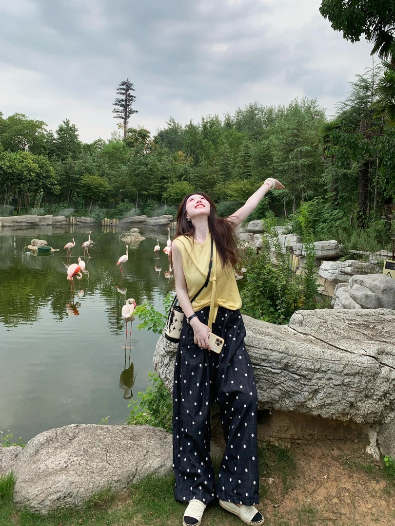 2025夏季辣妹风休闲百搭小众洋气时尚气质上衣高腰直筒宽松阔腿裤