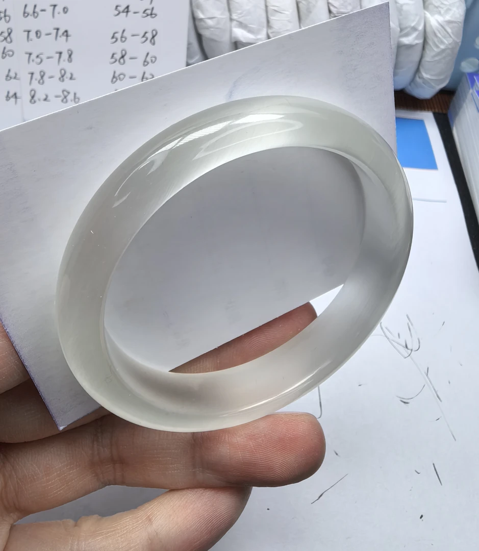 手镯【白月光】-高冰版-简约百搭-57圈口