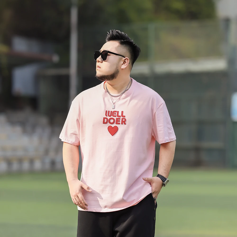 夏季大码男装纯棉T恤休闲宽松半袖加大胖子百搭男士短袖PB520806