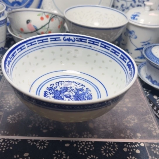 碗青花玲珑6寸小面碗