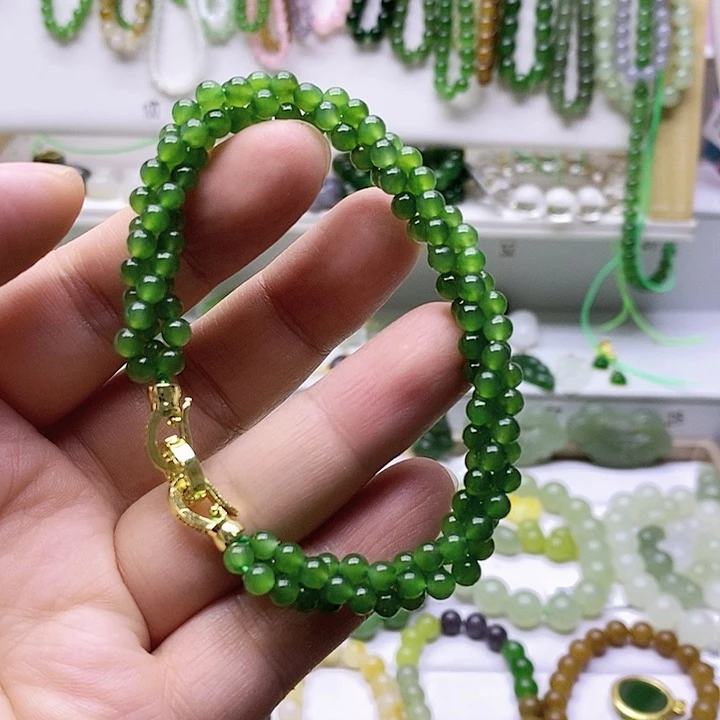 和田玉（碧玉）合金手链