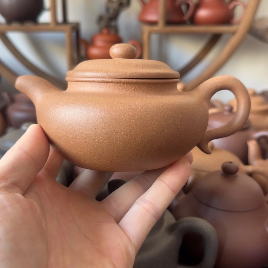 紫砂茶壶仿古300cc台西梨皮老段