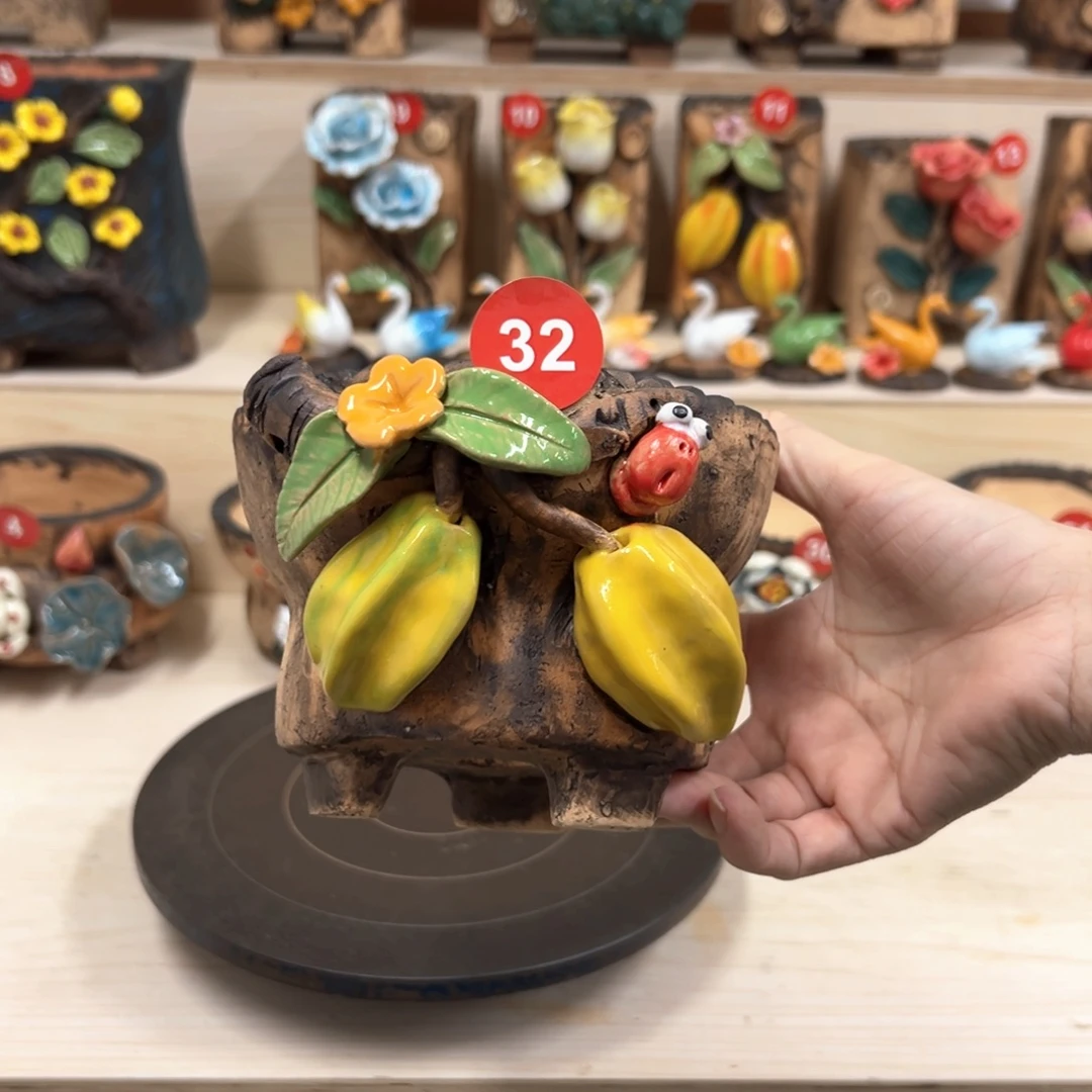 紫砂花盆32号内口径11.5高10