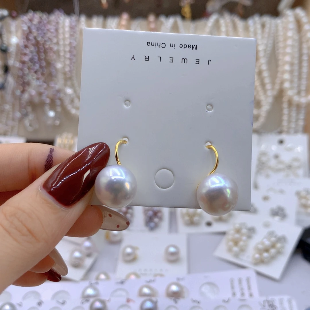 淡水珍珠耳饰银S925镶嵌没*脑