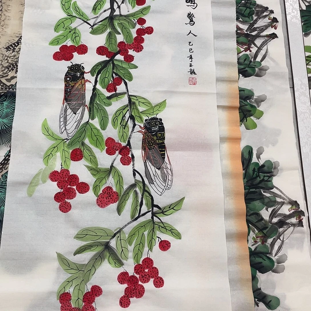 国画国画作品原稿三尺知了