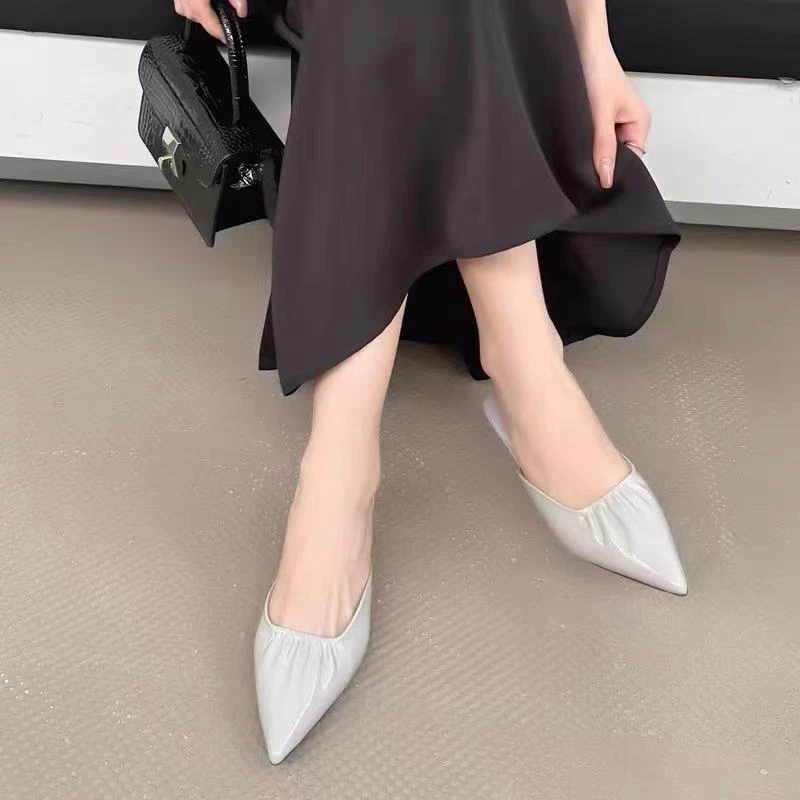 5027  新款法式时尚气质细跟尖头半包凉拖鞋